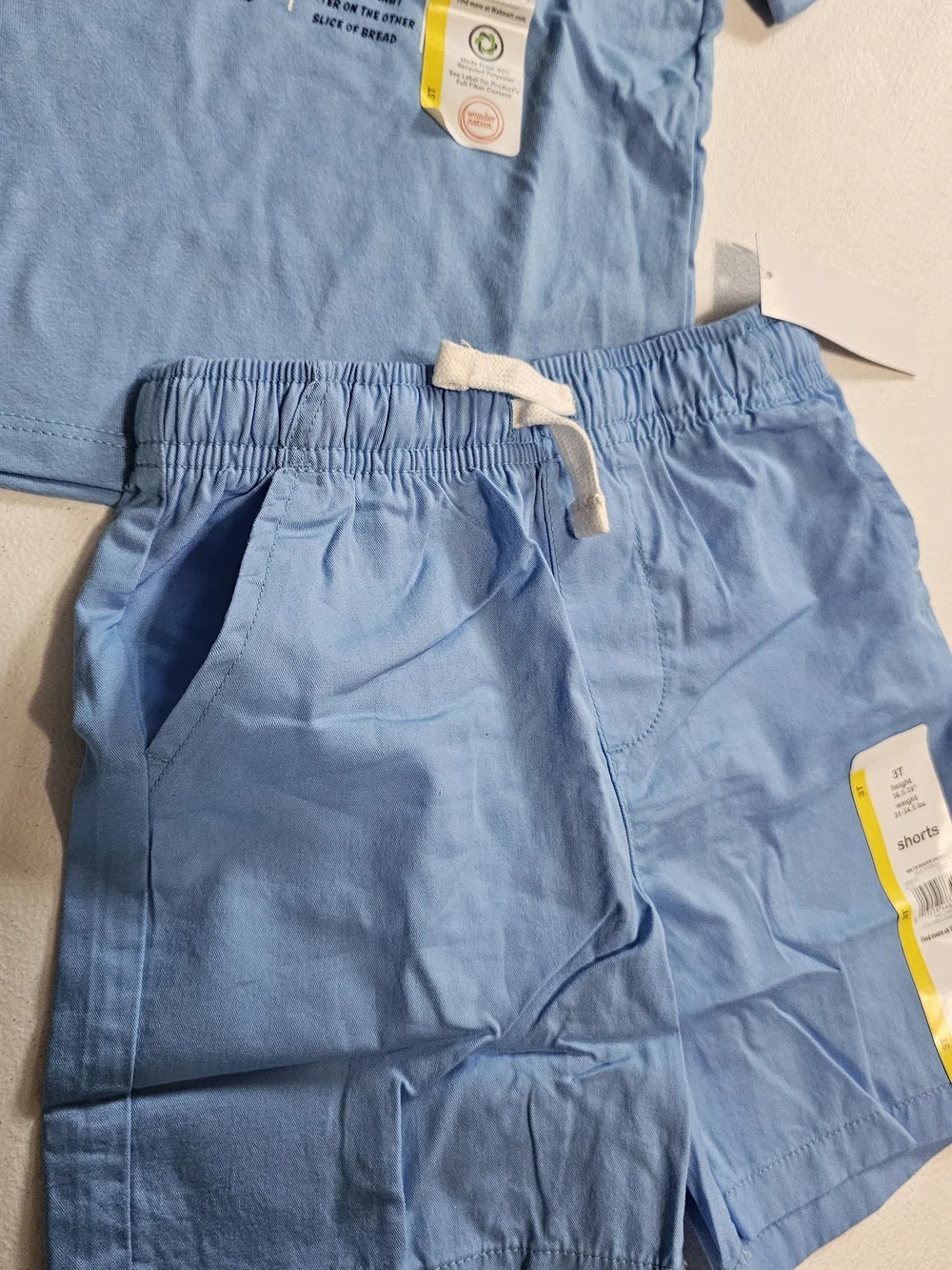 wonder nation Light Blue Elastic Waist Toddler Shorts